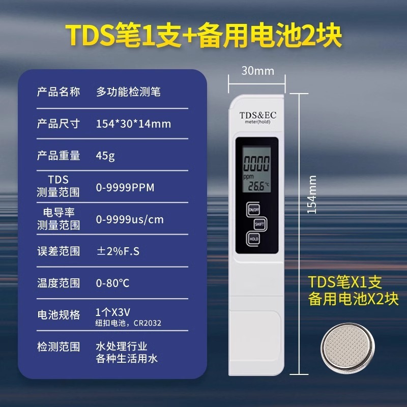 Deux piles de rechange pour le stylo TDS blanc