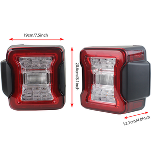 Red Clear Lens JLU ไฟท้าย LED,สำหรับ JL 2018-2021 Plug & Play พร้อมสัญญาณไฟเลี้ยวไฟถอยหลังช่วงกลางวัน - Product Image 3