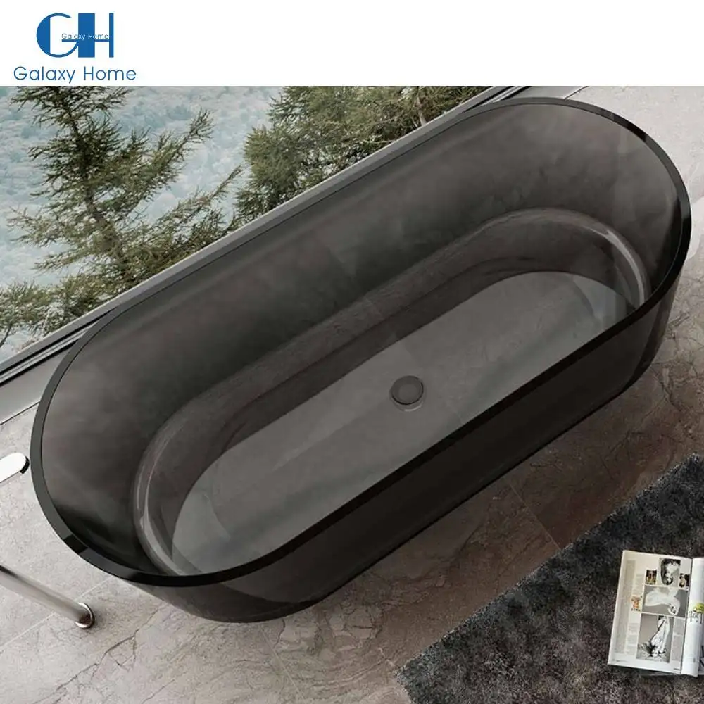 Baignoire noire en résine avec pierre artificielle, nouveau design moderne, grande baignoire pour salle de bain, Offre Spéciale
