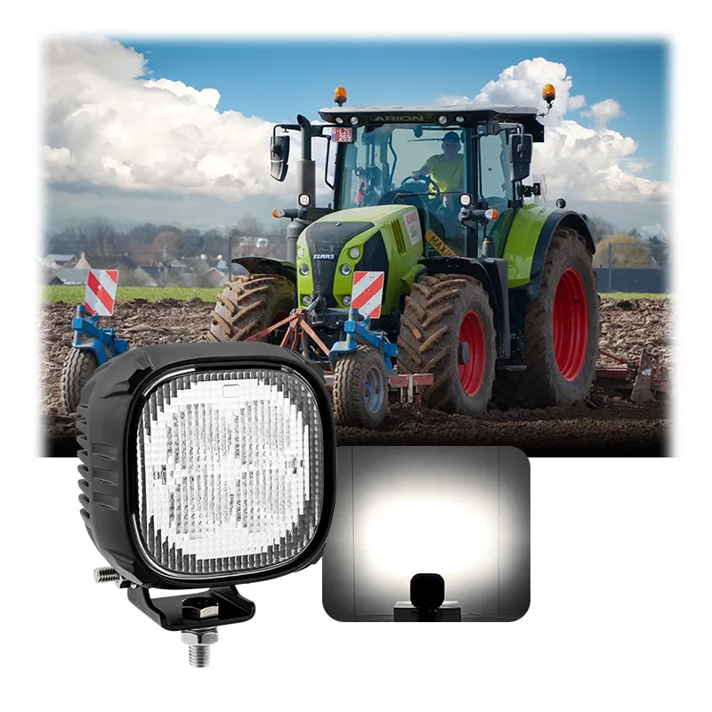 ECE R10 lampu traktor LED 40W, lampu kerja pertanian sinar banjir kecerahan tinggi 12V 24V persegi