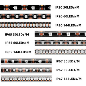WS2813 Светодиодная лента с двойным сигналом с индивидуальным адресованием 1 м 4 м 5 м 30 60 100 144 светодиоды WS2812B обновленный черный белый PCB DC5V - Product Image 6