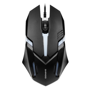 SHIPADOO S190 เมาส์สำหรับเล่นเกมแบบมีสายสีดำ/ขาว 4 ระดับ DPI ที่ปรับได้, ไฟ LED แบบวงกลมสี - Product Image 3