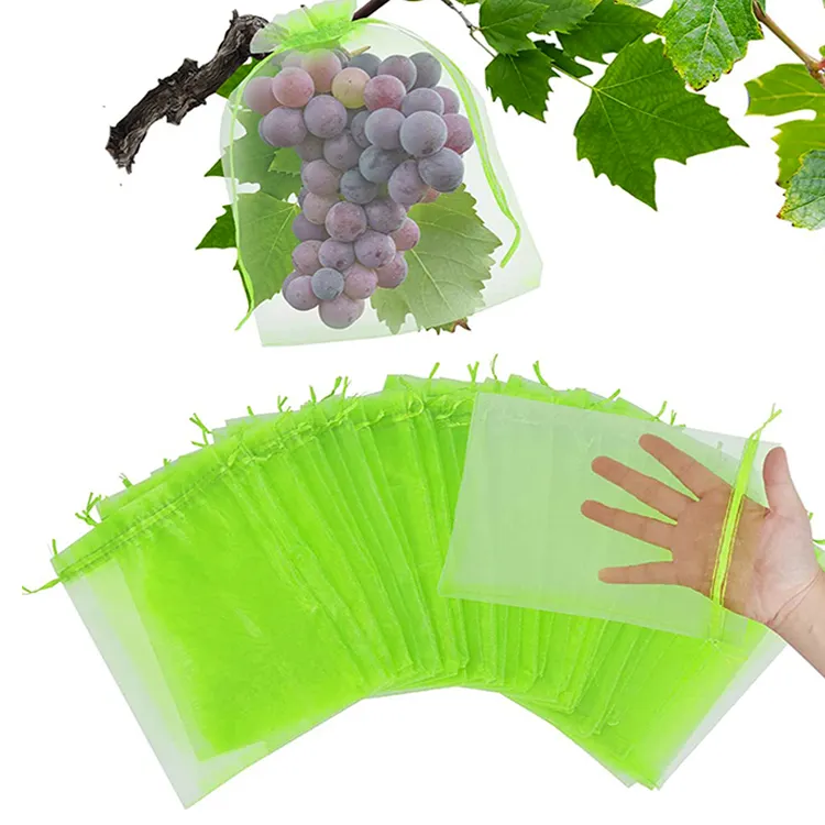 Reusable Net Grocery guava fruit protection bag/ dry fruits packaging bags/ jute fruit bag for anti insect bird fly