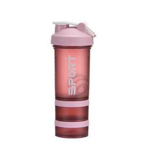 Plastic <strong>Cup</strong> <strong>Solid</strong> <strong>Color</strong> Letters Simple Three Layer Handle Sports Shaker <strong>Cup</strong> Can Print LOGO Leakproof Protein Powder Shaker <strong>Cup</strong> - Product Image 5