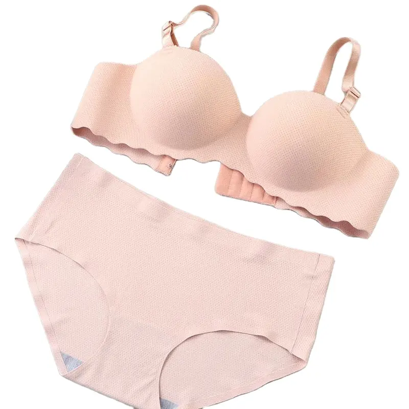 Dicke Tasse gepolstert Push Up Büstenhalter BHs Damen Unterwäsche BH Slips Set für kleine Brust Frauen BH und Höschen