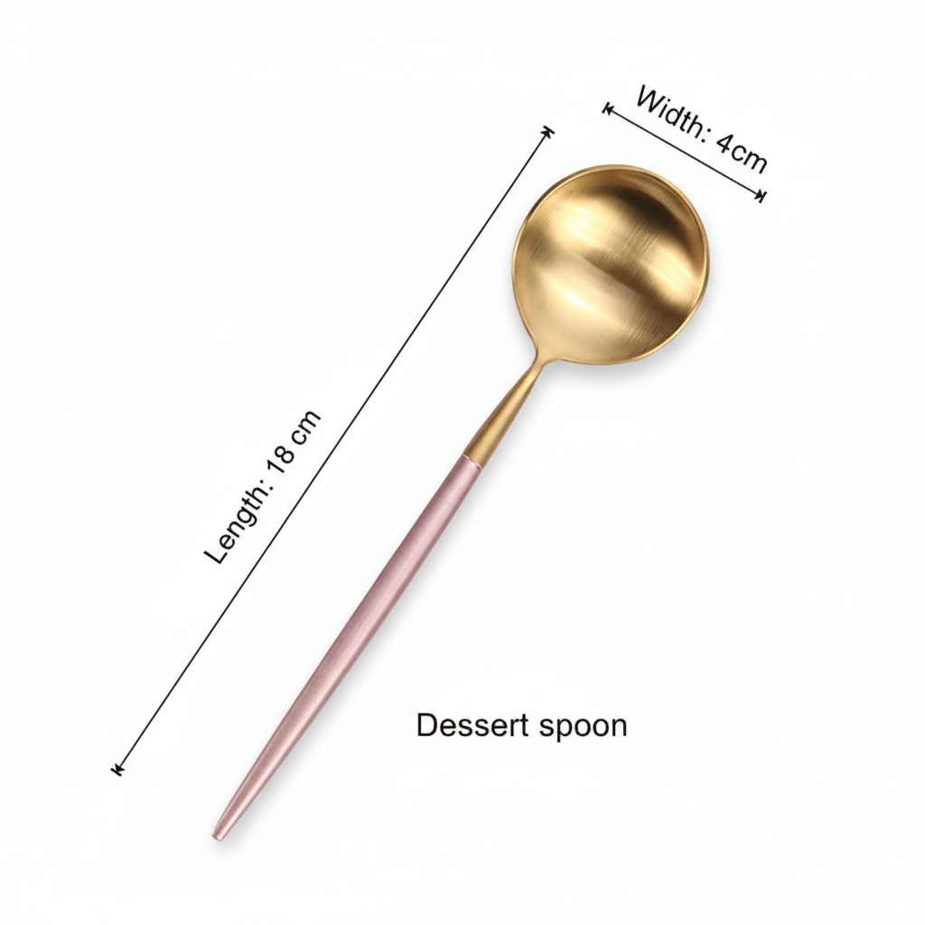 Cuillère à dessert en or rose