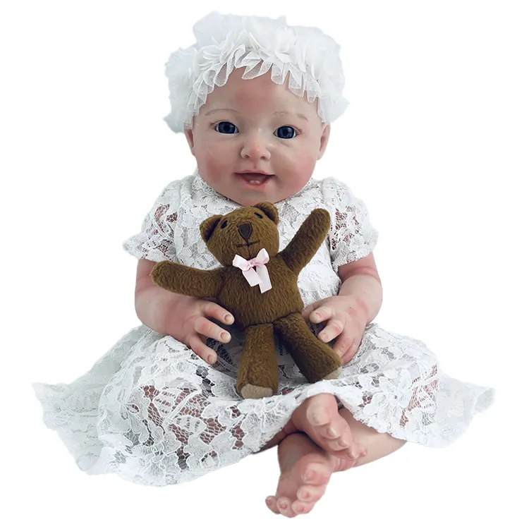 Nova boneca bebê 18 polegadas, acabado, boneca com arte pintada, bonecas de silicone cheio para crianças