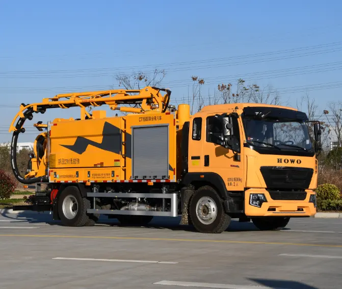 Chinese factory high pressure sewer clean truck with suction sludge and jetting cleaning function