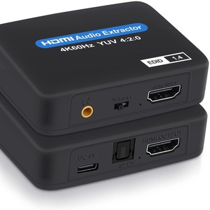 4K for H DMI Audio <strong>Splitter</strong>/Converter with Remote Control <strong>Output</strong> Fiber Optic Stereo 1080P/4KX2K60HZ Display Function