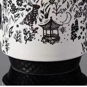 咖啡杯2024最新白色和黑色设计促销现代风格陶瓷杯标志定制 - Product Image 4