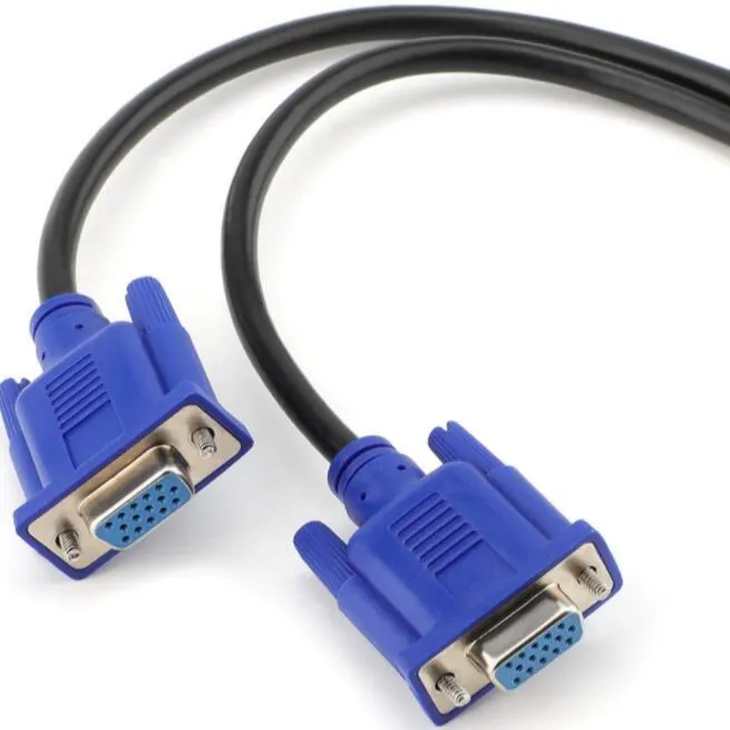 VGA Kabel Splitter Monitor VGA Ganda, Kabel Y 1 Laki-laki Ke 2 Perempuan Adaptor Konverter Kabel Video untuk Duplikasi Layar