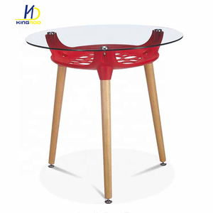 现代玻璃双层餐桌圆桌 - Product Image 5