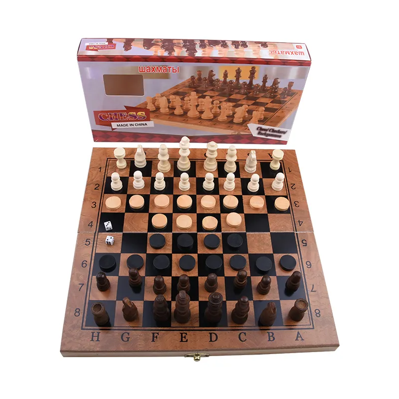 Juego de ajedrez de madera de 15 pulgadas, tablero de ajedrez Oem hecho a mano, portátil, de fábrica