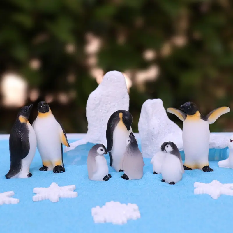 Glaciar paisaje de Iceberg sello copo de nieve modelo miniaturas para DIY hadas jardín decoración del hogar Mini figuras de resina arte