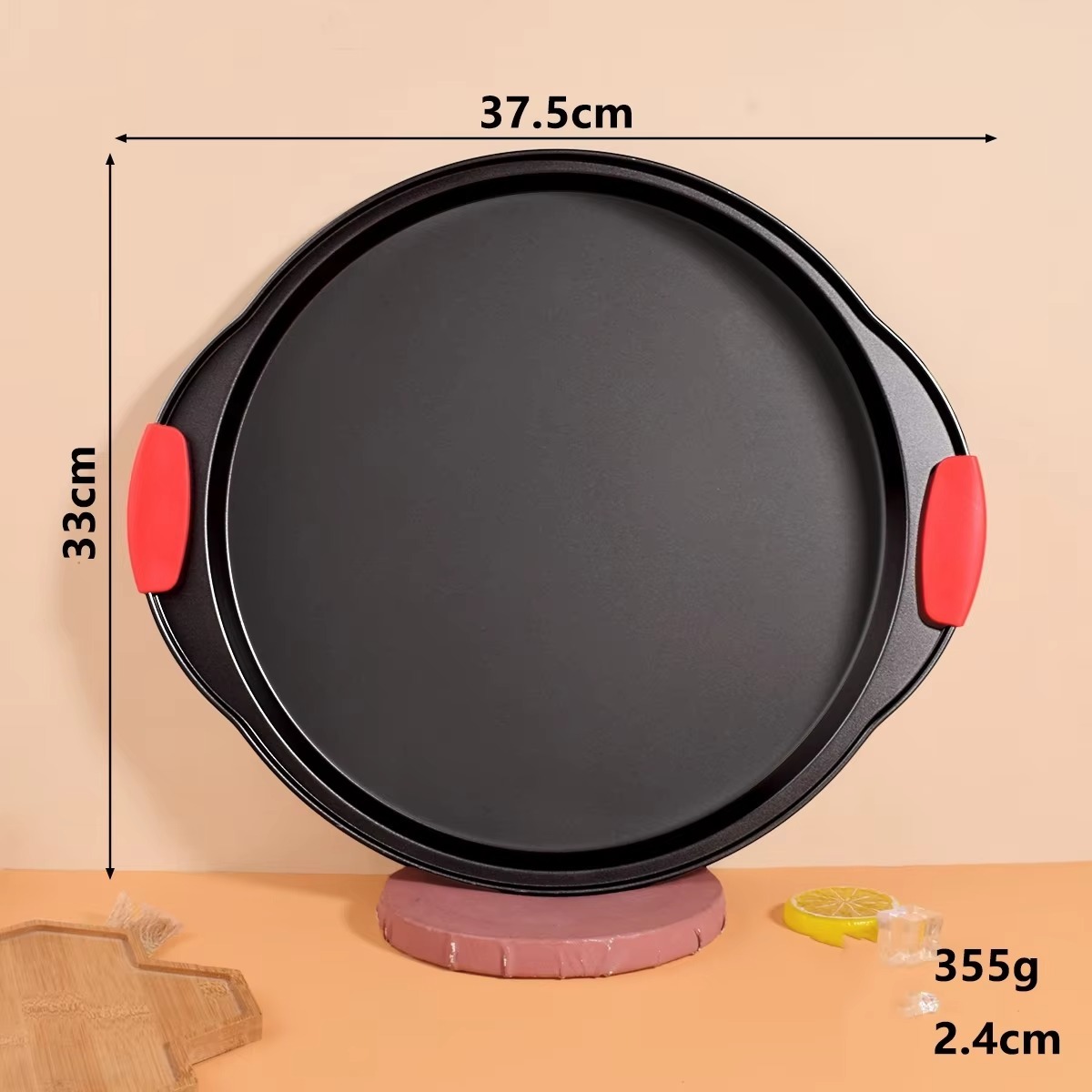 37 Molde para pizza de silicona corto con doble oreja