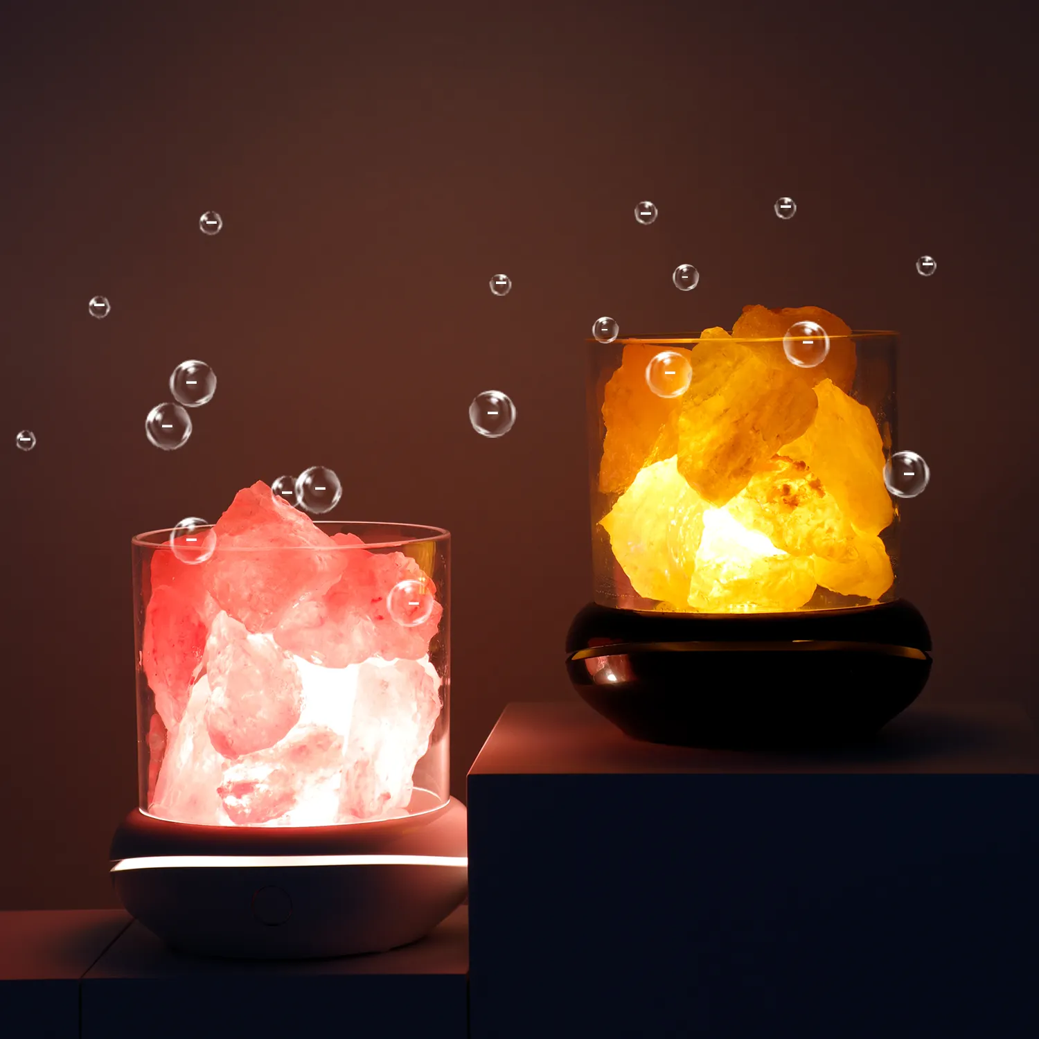 Lampade Creative al sale di cristallo dell'himalaya a 7 colori a Led con luce notturna in cotone per aromaterapia per la casa