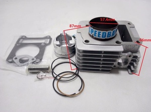 YBR125 Modified Upgrade to YBR150 150CC Big Bore 57.4MM Motorcycle Cylinder Block <strong>Kits</strong> with Piston and Pin
