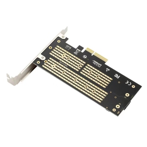 M.2คู่ PCIe อะแดปเตอร์ X16 X8 X4สำหรับ M2คีย์ NVMe M และคีย์ SATA B SSD - Product Image 3
