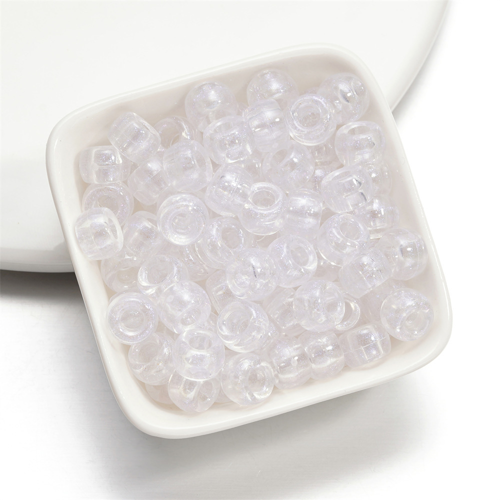 Perles acryliques en forme de baril de sirène - Blanc