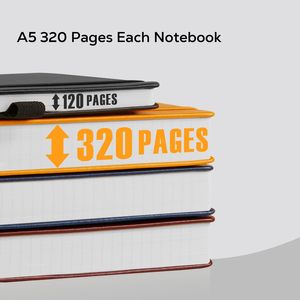 <strong>Notebook</strong> A5 Lined Leather Diary Hardcover 320 <strong>Pages</strong> Thick Diary Adult Work Writing Notes Study Travel <strong>Notebook</strong> - Product Image 3