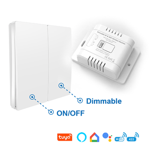 2 Gang kablosuz kinetik anahtarı + dim & WiFi alıcısı paket kiti kablosuz çete anahtarı, pilsiz kablosuz kinetik anahtarı - Product Image 2
