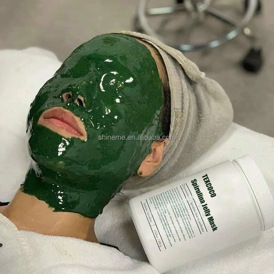 Hot Selling in Korea OEM Authentic Spirulina Maske Pulver Anti Akne Befeuchten Anti-Cracking Beruhigende Spirulina Jelly Mask