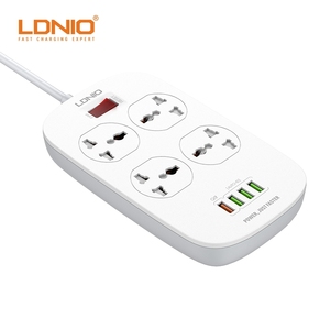 LDNIO SC4407 presa elettrica a 4 vie con caricatore USB a 4 porte ricarica rapida cavo di prolunga da 2m / 6 piedi presa multipla - Product Image 3