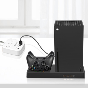 XSXコントローラーコンソール用の2パック充電式バッテリー充電ステーションを備えたXboxシリーズX用垂直スタンド冷却ファン - Product Image 3
