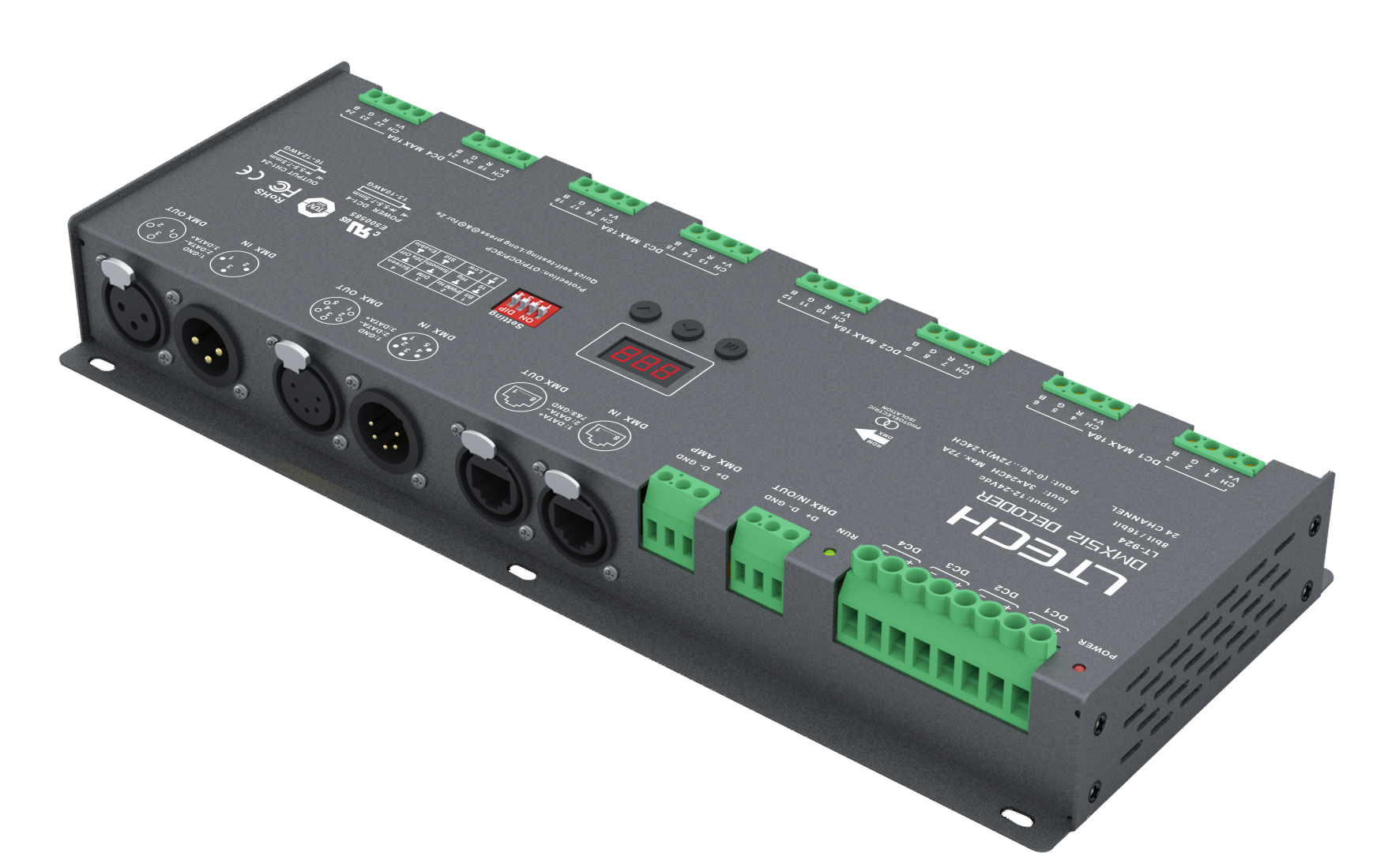 LT-924/RGB 16bit 3A*24CH Máx.72A Máx.1728W