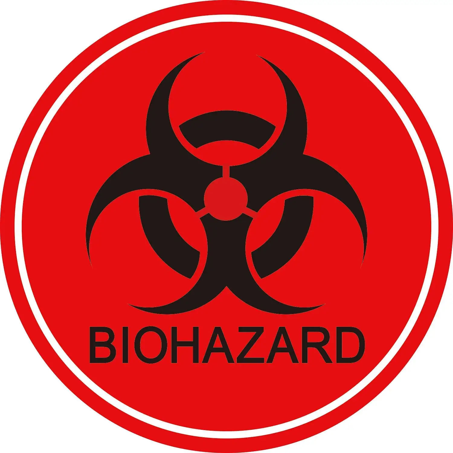 Pegatinas de advertencia de Biohazard, calcomanías de señal de Biohazard redondas rojas para laboratorios, hospitales y uso Industrial