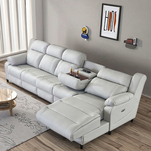 Cabine japonaise intelligente salon inclinable en cuir véritable couche supérieure Home cinéma électrique peau de vache zéro tête murale multifonctionnelle - Product Image 2