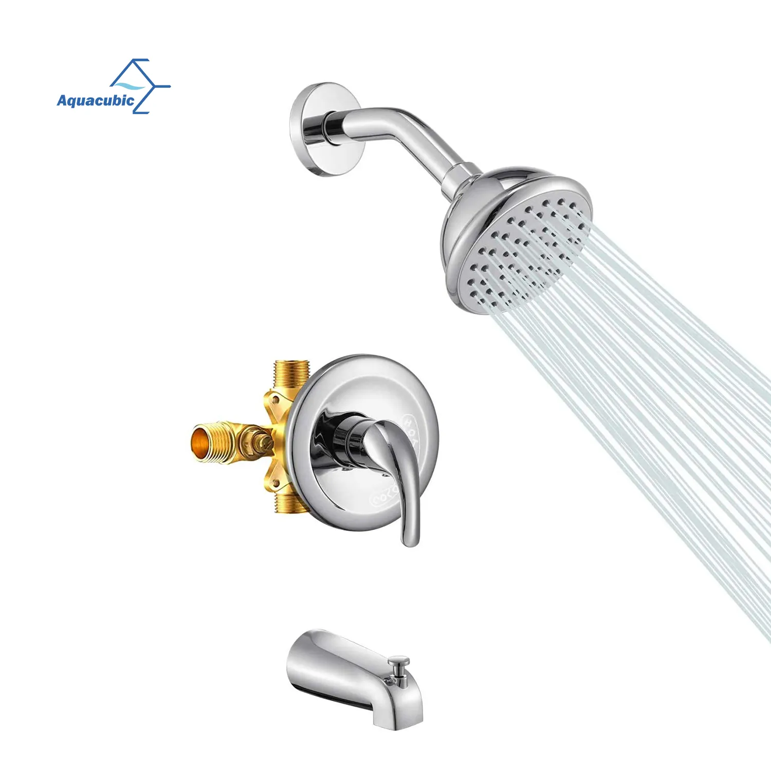 Aquacubic banyo duvara monte duş musluk basınç denge valfi küvet bacalı