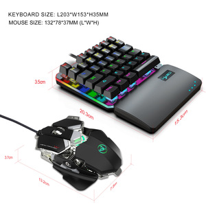 Venta caliente RGB One Hand Plus Macro Programación Gaming Teclado mecánico Ratón Combos - Product Image 3