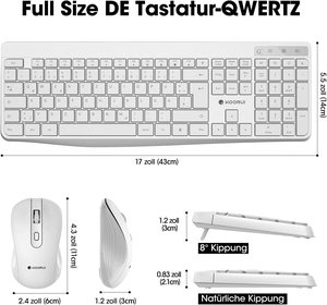 KOORUI Teclado inalámbrico de 104 teclas 2,4G Teclado silencioso de tamaño completo para Windows 3DPI Mouse - Product Image 2