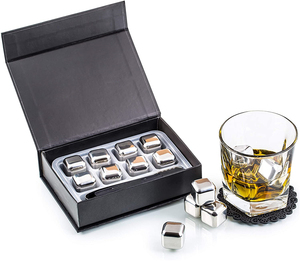 Đá Lạnh <span class=keywords><strong>Whiskey</strong></span> Stones Bộ Quà Tặng Kim Loại Tái Sử Dụng Ice Cube Thép Không Gỉ Ice <span class=keywords><strong>Cubes</strong></span> - Product Image 1