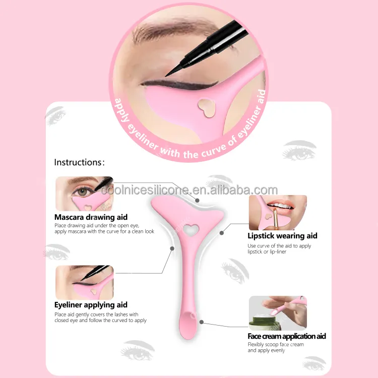 Stencil per eyeliner punte per ali, materiale in Silicone Marscara apparecchio per il disegno, aiuto per l'uso del rossetto, applicatore per maschera per crema per il viso, facile