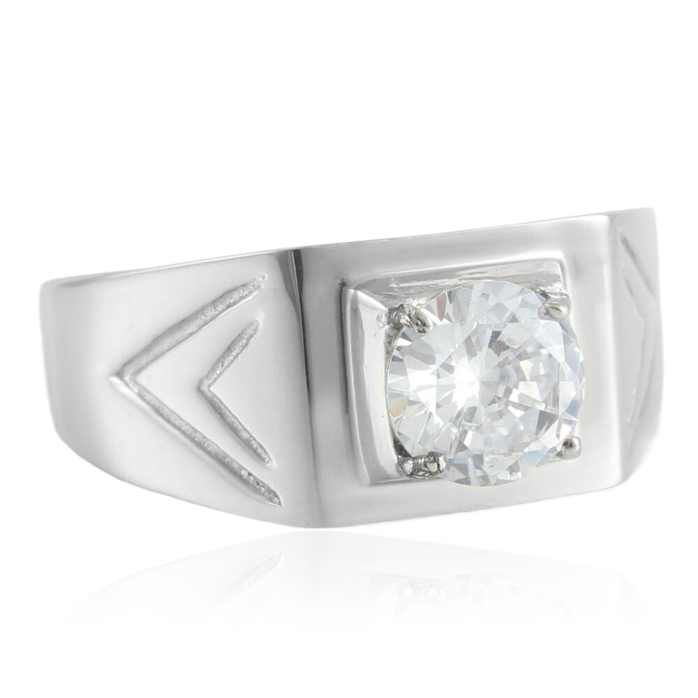 Steel-colored white sapphire (US grade)