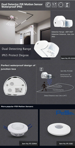 Sensor de movimiento PIR IP65, detector de ocupación empotrado ajustable con temporizador y control LUX - Product Image 6