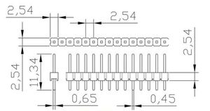 40ピン壊れやすいピンヘッダー2.54mm単列男性ヘッダーコネクタPCBピンストリップブラックブルーグリーンイエローレッドホワイトオプション