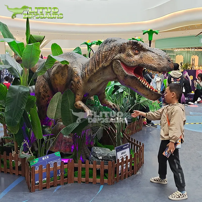 Реалистичные Ревущие анимированные динозавры-анимированные украшения для торгового центра
