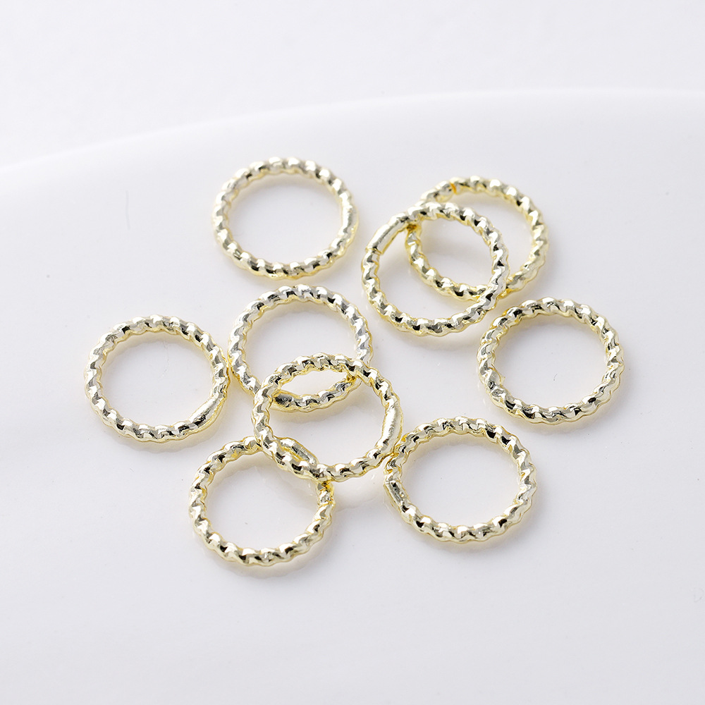 14K gold-colored, color-preserving, genuine gold closed-loop ring