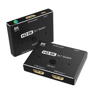 Xput 3D-conmutador de vídeo 2 en 1, 8K, 2,1 HDMI, 2 entradas, 1 salida, 2 en 1, HDMI, 2 puertos, compatible con 8K @ 60Hz, 4K @ 120Hz