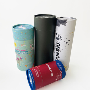 纸板圆筒包装盒圆形牛皮纸圆筒盒白色模板用于纸管包装管 - Product Image 5