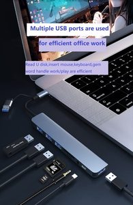 8ใน1ฮับ USB TYPE-C กับ USB-C + USB ไปยัง USB3.0 * 2 + 2.0*2 + sd/tf + 3.5การส่งข้อมูลเสียงสถานีเชื่อมต่อ - Product Image 6
