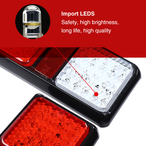 12V & 24V Emark批准的80毫米方形led后灯尾和带反射器的拖车半卡车的指示器 - Product Image 3