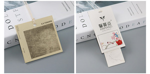 Rectángulo de lujo de alta calidad para etiqueta oscilante personalizada impresa en ambos lados con etiqueta colgante de ropa de papel de cuerda - Product Image 2