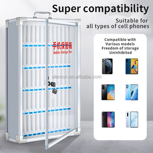 Tùy chỉnh trong suốt có thể khóa điện thoại di động lưu trữ hộp nhôm 12/24/36 di động vị trí với xử lý và tường khóa - Product Image 1