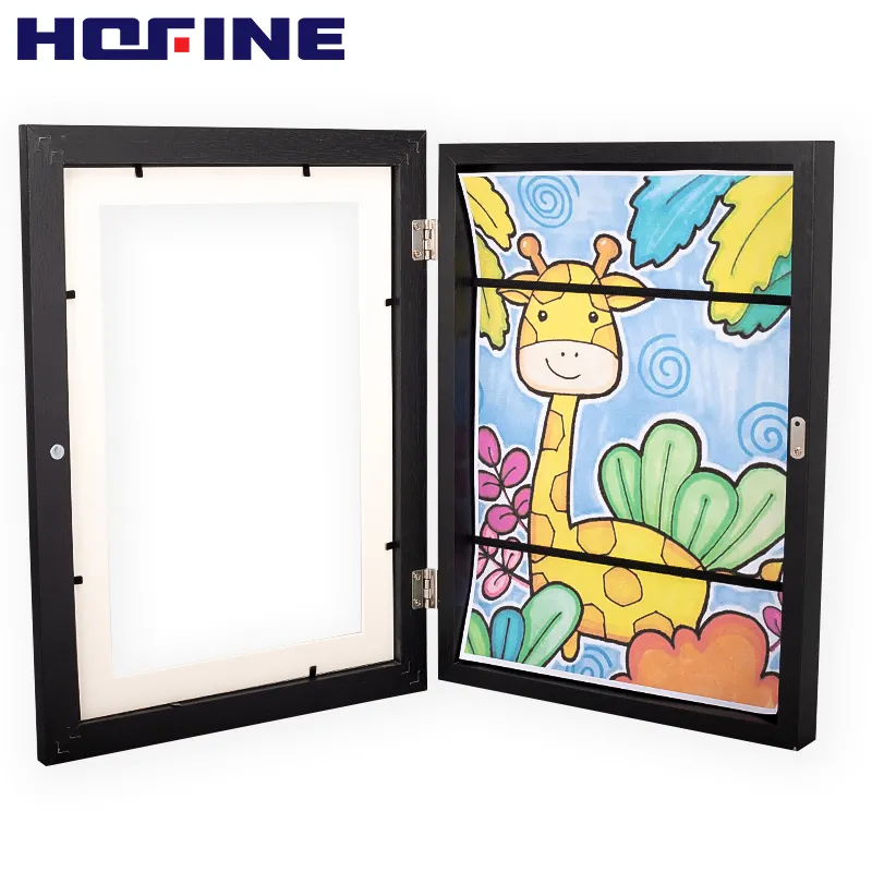 HOFINE 2023 fascia elastica flip in legno A4 cornice di aspirazione magnetica cornici d'arte per bambini cornice per pittura per bambini
