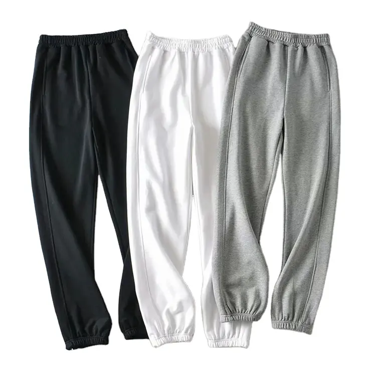 Pantaloni della tuta stile Streetwear da donna 2024 primavera Terry Harem pantaloni semplici stile Hip-Hop bianchi