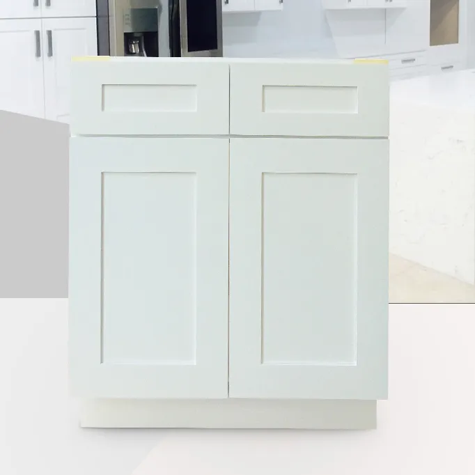 Shaker blanc prêt à assembler série d'armoires de cuisine modulaires au design moderne